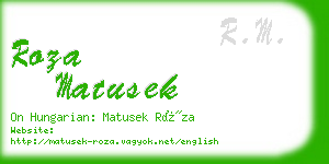 roza matusek business card